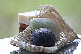 Two Konjac Sponges Charcoal & Aloe Vera