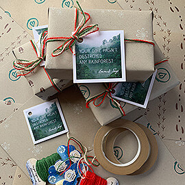 Completely compostable gift wrapping pack